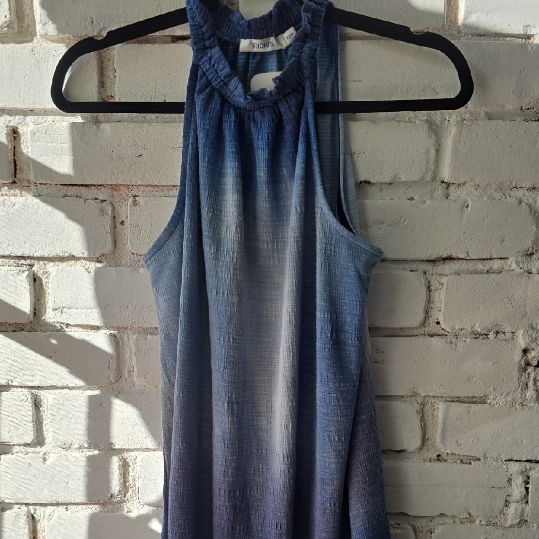 Ricki's Blue Ombre Ruffled Halter Top